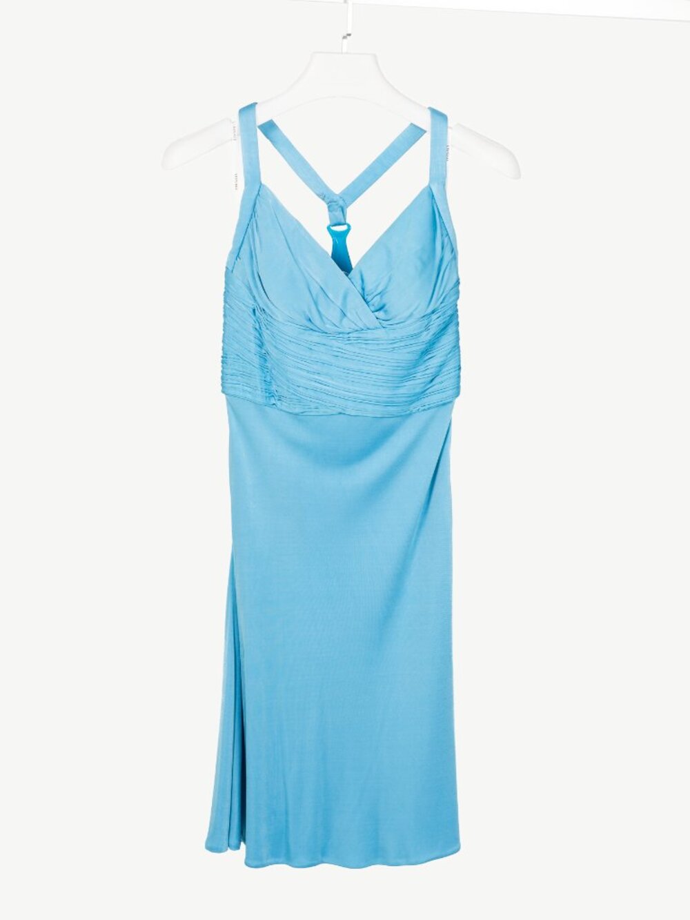 Versace Blue Viscose-Jersey Hardware-Racerback Mini Dress